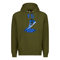 Army Green 1 retro high og dark marina blue tee shoes dripping got em t shirt Premium Hoodie - linhVisuals