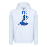 White 1 retro high og dark marina blue tee shoes dripping got em t shirt Premium Hoodie - linhVisuals