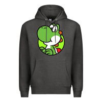Charcoal Heather Cartoon Yoshi Premium Hoodie - linhVisuals