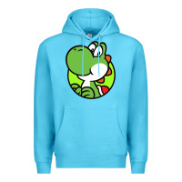 Ocean Blue Cartoon Yoshi Premium Hoodie - linhVisuals