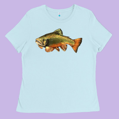 Leaping Brook Trout Ladies Tee Designed By Lillyallendesigns