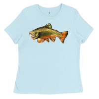 Baby Blue leaping brook trout Ladies Tee - LillyAllenDesigns