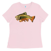 Bubblegum Pink leaping brook trout Ladies Tee - LillyAllenDesigns