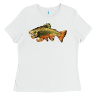 White leaping brook trout Ladies Tee - LillyAllenDesigns