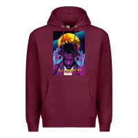 Burgundy concert wrld Premium Hoodie - linhVisuals