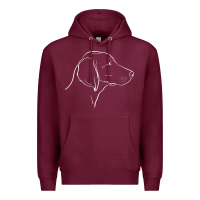 Burgundy weimaraner t  shirt weimaraner dog line art Premium Hoodie - linhVisuals