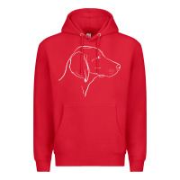 Red weimaraner t  shirt weimaraner dog line art Premium Hoodie - linhVisuals