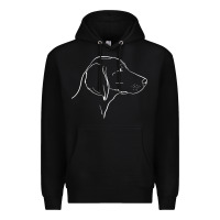 Black weimaraner t  shirt weimaraner dog line art Premium Hoodie - linhVisuals