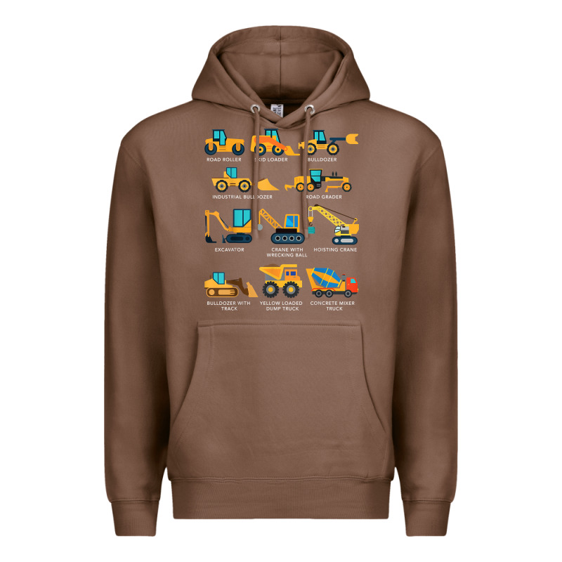 Construction Excavator Vehicle Boys Builder Heavy Equipment T Shirt Premium Hoodie by linhVisuals | Teevron