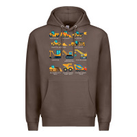 Coffee construction excavator vehicle boys builder heavy equipment t shirt Premium Hoodie - linhVisuals