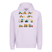 Lilac construction excavator vehicle boys builder heavy equipment t shirt Premium Hoodie - linhVisuals