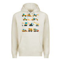 Oatmeal Heather construction excavator vehicle boys builder heavy equipment t shirt Premium Hoodie - linhVisuals