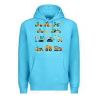 Ocean Blue construction excavator vehicle boys builder heavy equipment t shirt Premium Hoodie - linhVisuals