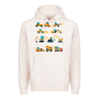 Pale Pink construction excavator vehicle boys builder heavy equipment t shirt Premium Hoodie - linhVisuals