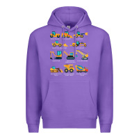 Purple construction excavator vehicle boys builder heavy equipment t shirt Premium Hoodie - linhVisuals