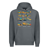 Rock construction excavator vehicle boys builder heavy equipment t shirt Premium Hoodie - linhVisuals