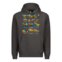 Smoke construction excavator vehicle boys builder heavy equipment t shirt Premium Hoodie - linhVisuals