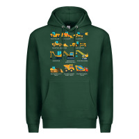 Sports Green construction excavator vehicle boys builder heavy equipment t shirt Premium Hoodie - linhVisuals