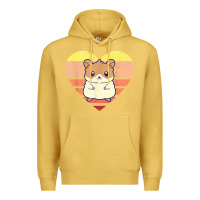 Antique Gold cute hamster design retro heart shape vintage t shirt Premium Hoodie - linhVisuals