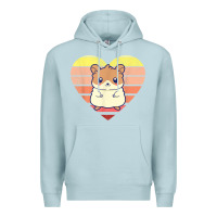 Blue Mist cute hamster design retro heart shape vintage t shirt Premium Hoodie - linhVisuals