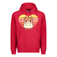 Cardinal cute hamster design retro heart shape vintage t shirt Premium Hoodie - linhVisuals