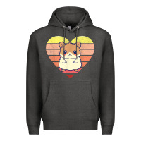 Charcoal Heather cute hamster design retro heart shape vintage t shirt Premium Hoodie - linhVisuals