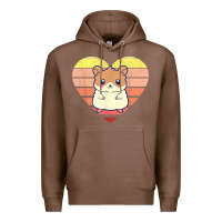 Chestnut cute hamster design retro heart shape vintage t shirt Premium Hoodie - linhVisuals
