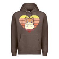 Coffee cute hamster design retro heart shape vintage t shirt Premium Hoodie - linhVisuals