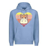 Colony Blue cute hamster design retro heart shape vintage t shirt Premium Hoodie - linhVisuals