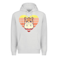 Dove Grey cute hamster design retro heart shape vintage t shirt Premium Hoodie - linhVisuals
