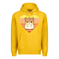 Lemon cute hamster design retro heart shape vintage t shirt Premium Hoodie - linhVisuals