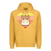 Mustard cute hamster design retro heart shape vintage t shirt Premium Hoodie - linhVisuals