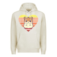Oatmeal Heather cute hamster design retro heart shape vintage t shirt Premium Hoodie - linhVisuals