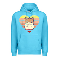 Ocean Blue cute hamster design retro heart shape vintage t shirt Premium Hoodie - linhVisuals