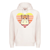 Pale Pink cute hamster design retro heart shape vintage t shirt Premium Hoodie - linhVisuals