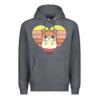 Rock cute hamster design retro heart shape vintage t shirt Premium Hoodie - linhVisuals