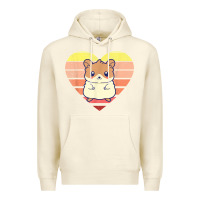 Sandshell cute hamster design retro heart shape vintage t shirt Premium Hoodie - linhVisuals