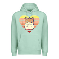 Seafoam cute hamster design retro heart shape vintage t shirt Premium Hoodie - linhVisuals