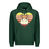 Sports Green cute hamster design retro heart shape vintage t shirt Premium Hoodie - linhVisuals
