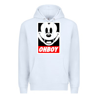 White ohboy Premium Hoodie - linhVisuals