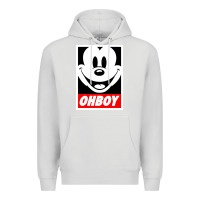 Dove Grey ohboy Premium Hoodie - linhVisuals