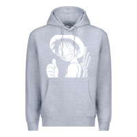 Heather Grey luffy one piece Premium Hoodie - linhVisuals