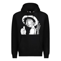 Black luffy one piece Premium Hoodie - linhVisuals