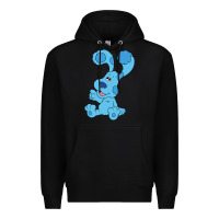 Black blues clues on red sofa Premium Hoodie - linhVisuals
