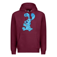 Burgundy blues clues on red sofa Premium Hoodie - linhVisuals