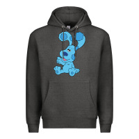 Charcoal Heather blues clues on red sofa Premium Hoodie - linhVisuals