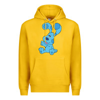 Lemon blues clues on red sofa Premium Hoodie - linhVisuals