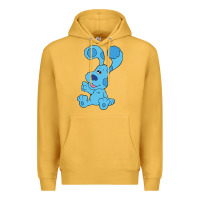 Mustard blues clues on red sofa Premium Hoodie - linhVisuals