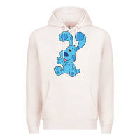 Pale Pink blues clues on red sofa Premium Hoodie - linhVisuals