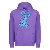 Purple blues clues on red sofa Premium Hoodie - linhVisuals